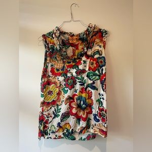 Tory Burch Floral Cotton Top, Size 14